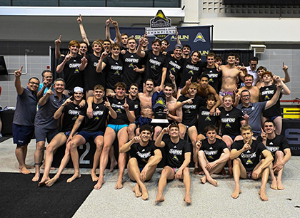Men's swimming ASUN champions group photo