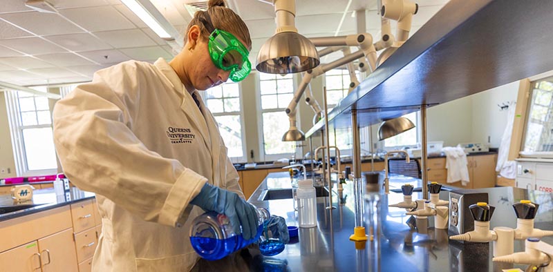 Student doing chemistry