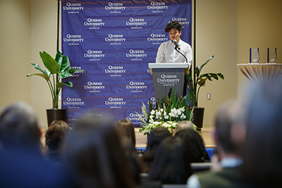 Zac Baker speaking at Ministrare event