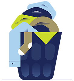 Laundry in basket illustration