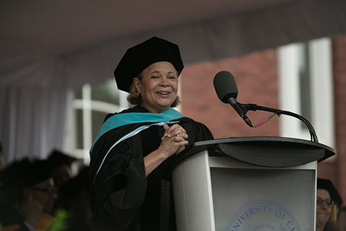 Mayor Vi Lyles at podium