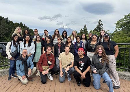 JBIP students in front of Mt. Fuji, Japan