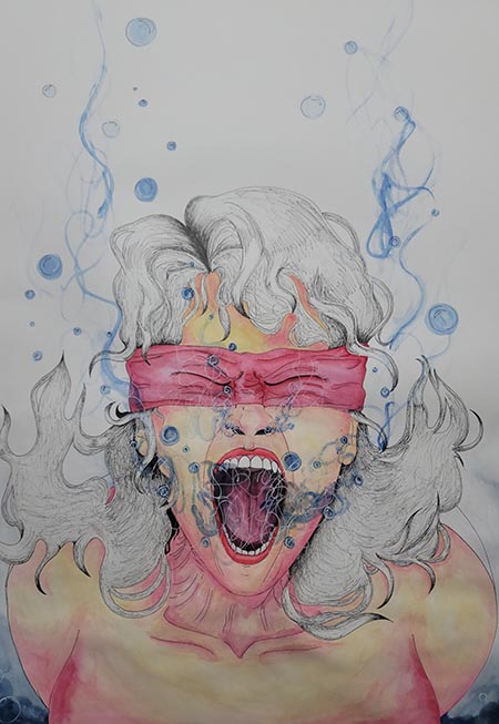 Evelyn De Santiago-Duron artwork woman screaming underwater