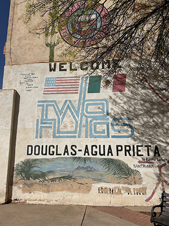 Sister city wall Douglas AZ and Agua Prieta, Mexico
