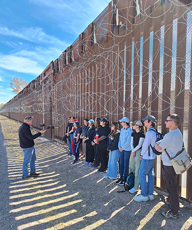 Border Immersion group at US side of the wall