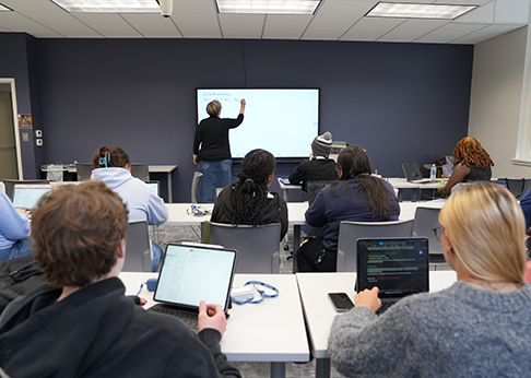 Student in class in McEwen